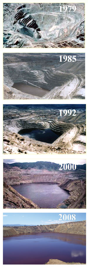 The Berkeley Pit over time.